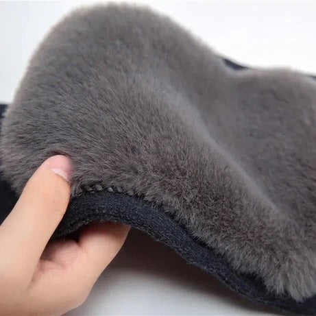 2 PCS Non-Slip Cashmere Wool Knee Pads Leg Warmer with Strap Adjustable for Men & Women